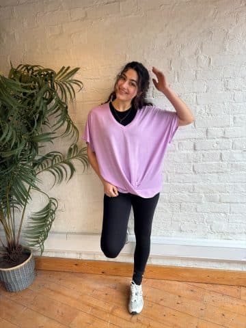 Lilac Super Light Loose Twist Front Top - 14-16-18-20