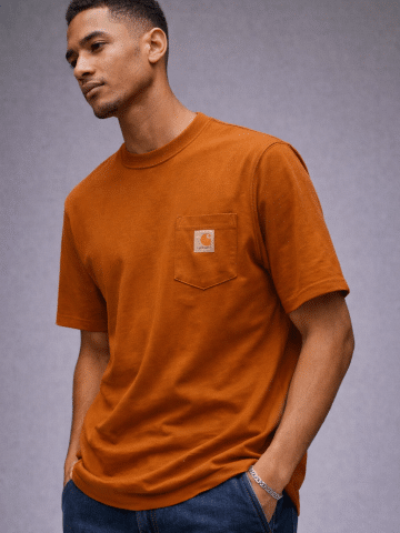 Orange Carhartt Pocket T-Shirt - M