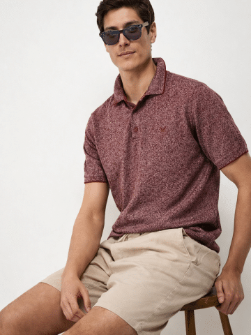 Ex Crew Burgundy Johnny Polo Top - L