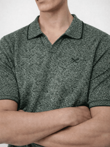 Ex Crew Green Johnny Polo Top - L