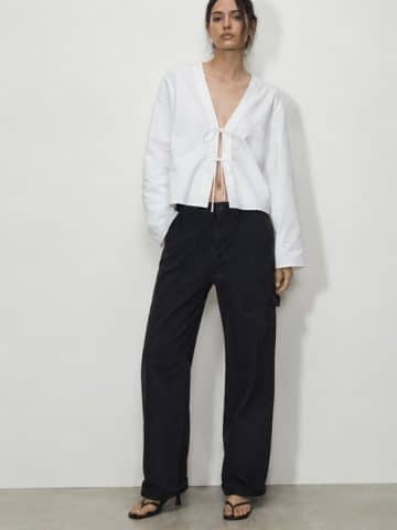 Black Straight Leg Carpenter Trousers - 14 SHORT
