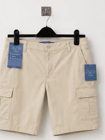 Beige Tackle Tide Mens Cargo Cotton Shorts - 38