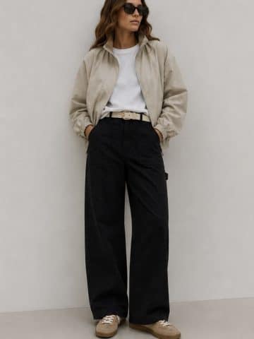 Black Straight Leg Carpenter Trousers - 14 REG